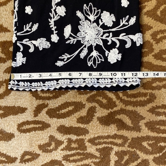 Liv Los Angeles Wide leg Beach pants Womens XL Embroidered Boho Artsy Black - Picture 12 of 12